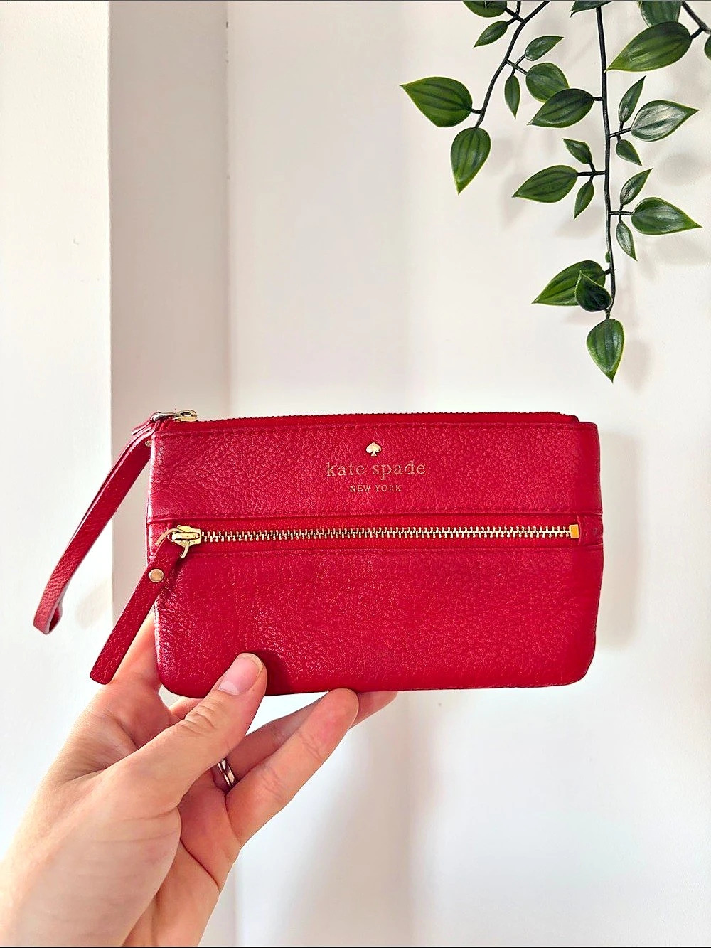 Kate Spade Red Leather Wristlet